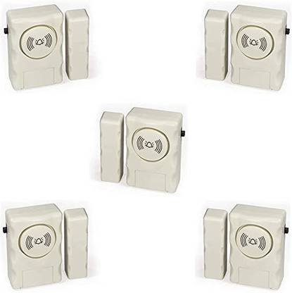 jenix Wireless Door Window Open Alert Alarm Home Security System Siren (Cream), Anti Theft System with Magnetic Sensor - Set of 5 Window Door Window Alarm