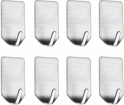 Power Up Stainless Steel Wall Hanger Self Adhesive Waterproof Heavy Duty Sticky Wall Hook 8