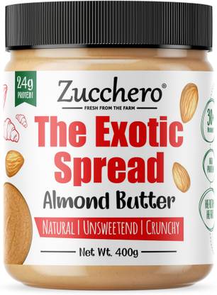 Zucchero 100% Almond Butter, Crunchy, The Exotic Spread | Unsweetened | 100% Natural | California Almonds