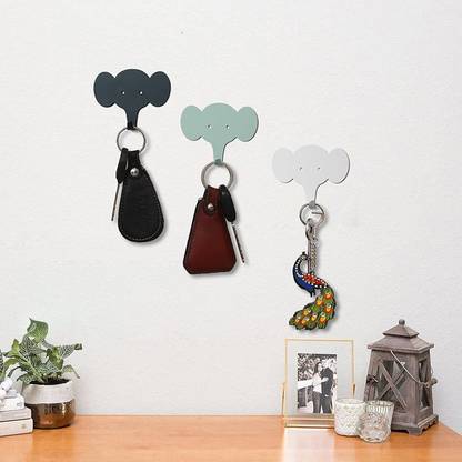 Metal Elephant Shape Wall Hanger Hooks for Cloths Keys Holder Home Wall Décor Iron Key Holder