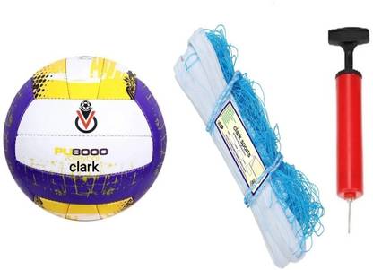 clark CLK7609 purple volleyball with net and pump Volleyball Kit
