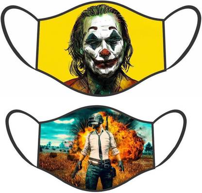 design wise Joker With PUBG: Battlegrounds Digital Print Soft Cloth Face Mask S# HMD-73 Joker With PUBG: Battlegrounds Digital Print Soft Cloth Face Mask S# HMD-73 Cloth Mask