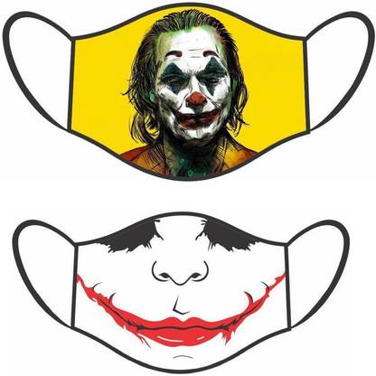 design wise Joker With Joker Smile Digital Print Soft Cloth Washable Face Mask S# HMD-69 Joker With Joker Smile Digital Print Soft Cloth Washable Face Mask S# HMD-69 Cloth Mask