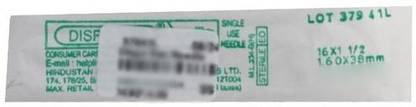 DISPOVAN dispo van needle 16G X 1 1/2 (1.60X38MM) (100 Needle) Medical Needle