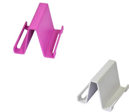 i-FiX Dual Display Plastic Table Mount Mobile Stand (COMBO PACK OF 2 , PINK & WHITE) Mobile Holder