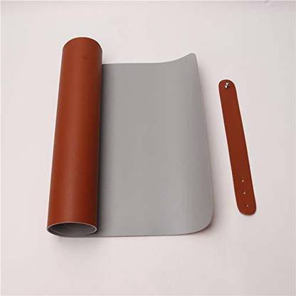 SHIDHMI Leather Desk Pad Office Desk Mat Waterproof Black, Smooth PU Leather Large Mouse Pad and Writing Surface, Laptop & Desks Protector – Brown + Gray (60 X 30 CM) Non Slip Base Dual Sided Mousepad