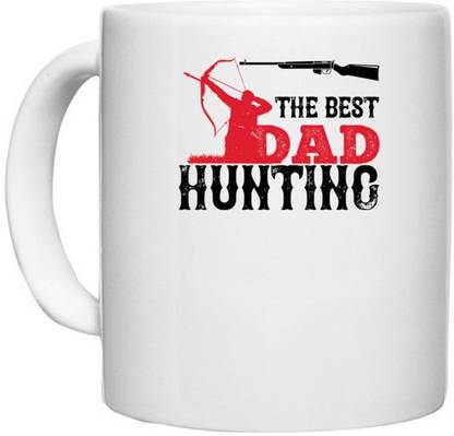 UDNAG White Ceramic Coffee / Tea 'Hunting | the best hunting' Perfect for Gifting [330ml] Ceramic Coffee Mug