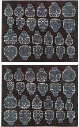 LikeUp Imported Quality 2 Sheet (24pcs) Double-sided Nail Tab Sticker, False Nail Glue Jelly Gel Tape Adhesive Tabs Nail Glue Transparent Flexible Adhesive Fake Nails Tabs sticker