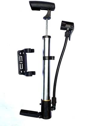 KT Mart Bicycle Floor Pump, Cycle Mini Air Pump, Plastic, Multi-Colour (Horizontal Pump) Ball, Balloon, Bicycle Pump