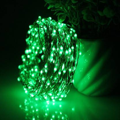 The Prayaas 28 LEDs 12 m Green Steady Bulb Rice Lights