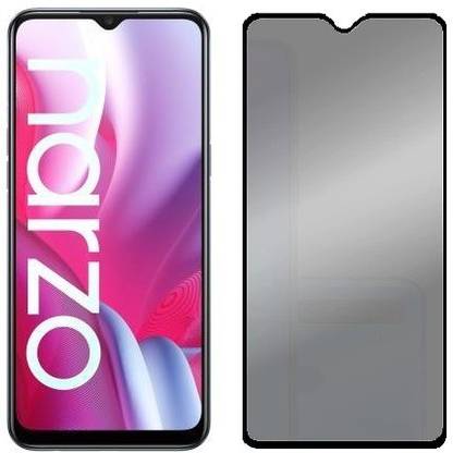VIGHNAD Edge To Edge Tempered Glass for Realme Narzo 50A, Realme Narzo 50i Privacy Glass