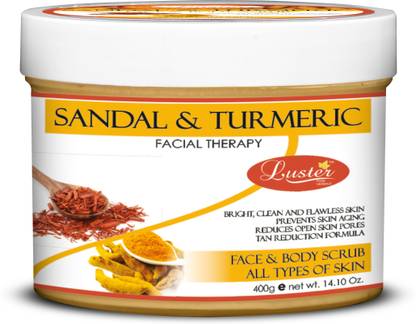 Luster Sandal & Turmeric Face & Body Cream Scrub, Cleanser & Exfoliating  Scrub