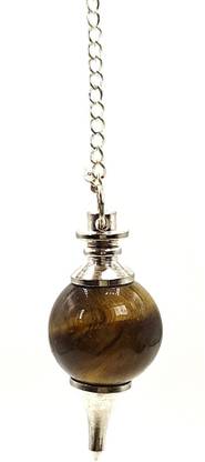Plus Value Tiger Eye Crystal Ball Chain Dowsing Pendulum Decorative Showpiece  -  11 cm