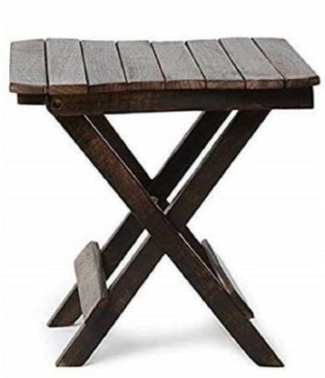 Fleurs De Rocaille Wooden Square Folding Table Bed Side Table Stool 12 inch Solid Wood Side Table