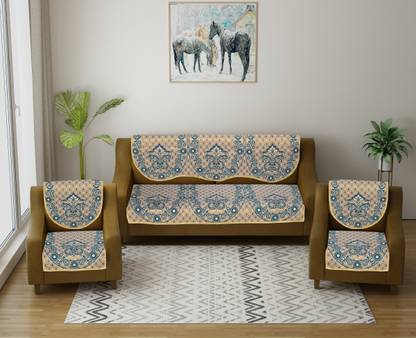 Multitex Cotton Damask 3+2 Seater Sofa Cover
