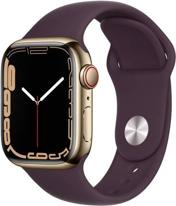 Apple Watch Series7 (GPS+Cellular, 41mm) Gold Stainless Steel Case-Cherry Sport Band