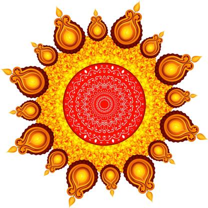 Art Kafe 41 cm Mogra Flower Rangoli Self Adhesive Sticker