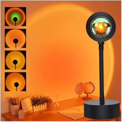 SEAHAVEN Sunset Lamp Projector LED Sunset Light - 360° Adjustable USB Night Light Projection - Romantic Visual Mood Lamp for Table Lamp