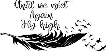 komstec Until We Meet Again Fly High Tattoo Waterproof Sticker with Wings Temporary Body Tattoo For Men and Women