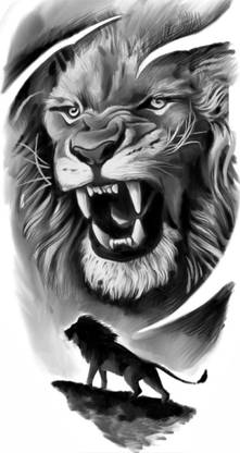 Ordershock Lion Tattoo Stickers For Male And Female Tattoo Body Art