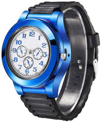 Explorer Blue Dial Analogue Display Quartz Movement Design USB Watch Lighter | No Gas | No Smell | Windproof And Flameless Watch Lighter Blue Watch Quartz Dial Cum Electric Lighter| Cigarette Lighter