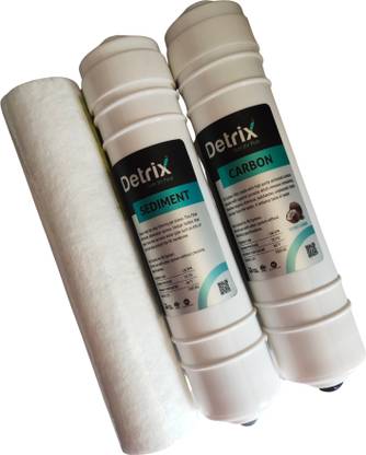 Parijata by PARIJATA 1100 iv Coconut carbon Filter , sediment & spun filter for all kinds of ro water purifier, Ro Inline Filter Set, 10 inch filters, 1 year ro servicing kit Solid Filter Cartridge