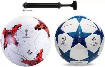 MRS Russia Red And Blue Star With Air Pump Football Combo Size: 5 (Pack of 3) Football - Size: 5