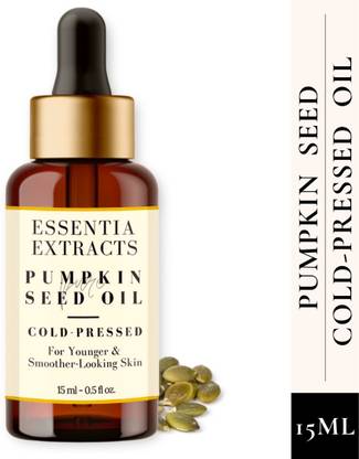 ESSENTIA EXTRACTS Extra Virgin Pumpkin seed Oil - 100% Pure Cold Pressed Edible - Glass Bottle | For Hair, Skin Massage | Improves Skin Tone & Stimulates Hair Growth | 15ML