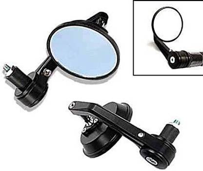 YAKONDA Royal Enfield Bullet Mirror - Round Rear View Side Mirror for Classic 500 Meteor Bullet 350 Himalayan Interceptor Continental GT 650 Thunderbird 350x (Chrome) - Pack of 2 Bike Mirror Adapter