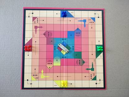 NSquareShop The Game of Dhaayam - Modern Dhaayakattai / Indian Ludo / Daaya pasa Party & Fun Board Game