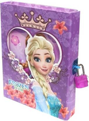 GR8INDIA Ice Princess Lock Diary for Boys Birthday Gift Return Gift - Beautiful Box Protected Printed Personal Diary with Lock for Children - Poem Diary