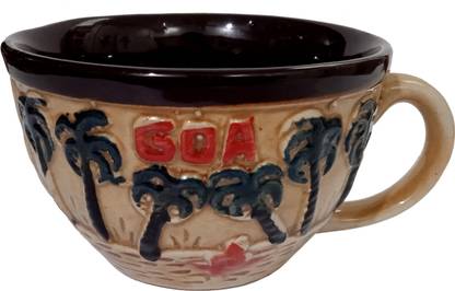 Purpledip Ceramic Glazed Coffee Tea Soup Wide Mouth 250 ml Goa Ceramic Coffee Mug