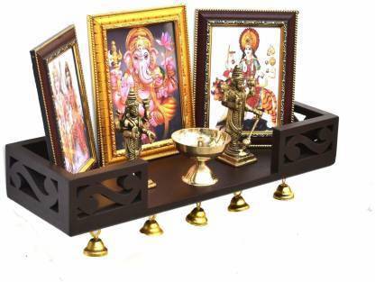 Umar Enterprises Wall Temple home mandir pooja ghar Wall shelf hanging mounted floating wall decorative Home mandir pooja ghar MDF Engineered Wood Home Temple