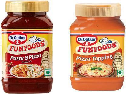 FUN FOOD PIZZA TOPPING + PASTA PIZZA SAUCE 325 GM PACK OF 2 Sauce