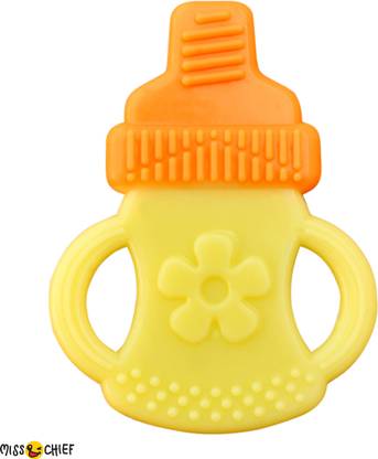 Miss & Chief by Flipkart Super Soft Silicone Teether| BPA Free & toxins Free| Food Grade Quality Silicone teether/Soother for Babies/Infants/Toddlers (Bottle) Teether