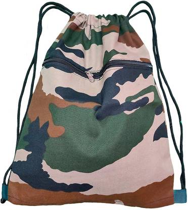 ZQARJAN Army Dori Bag Small 20L Bag Unisex Camouflage Military Drawstring Gym Hiking Backpack