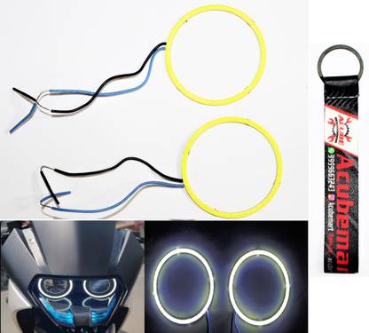 acube mart KTM RC200/390 ring light /Demon / Angel Eyes white with AM key chain Projector Lens
