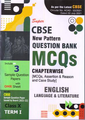 Super CBSE New Pattern Question Bank MCQs English Language & Literature Chapterwise ( Term 1 ) Class X