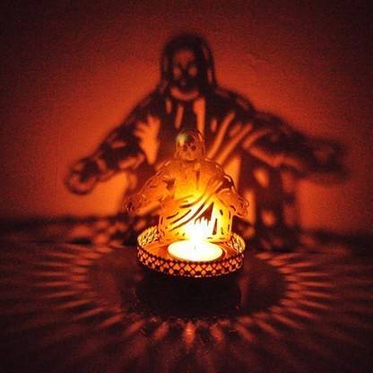 VR Creatives Jesus Christ Christmas, Xmas, Shadow Lamp, Shadow Tea Light, Lamp, Holder for Diwali/Home Decor/Table Diya H - 4 inch Brass 1 - Cup Candle Holder Set