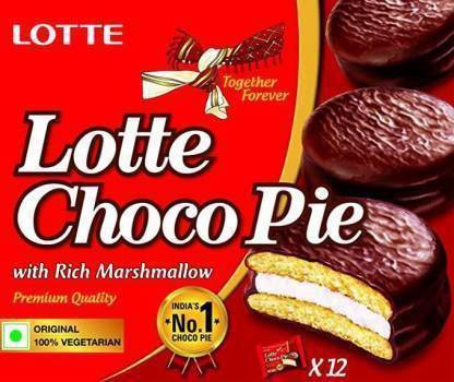 Lotte Choco Pie 12 pcs Cookies Cream Filled Biscuit