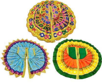 Ecommall Laddu Gopal Dress Size 4 Combo Set Fancy Heavy Khana ji Poshak Dress