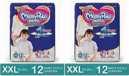 MamyPoko Pants Extra Absorb Diaper, XXL (Pack of 12+12) - XXL