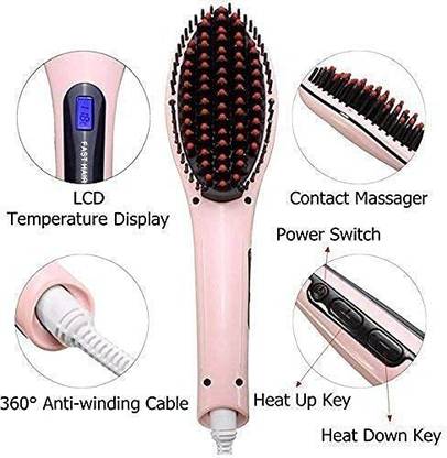 AKSHARAHANT hair straightener comb pink Hair Straightener Brush