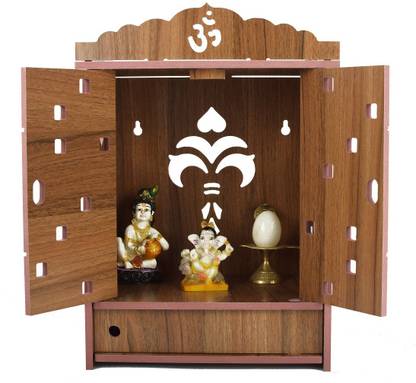 Reliable Creation Wooden Temple|Temple With Door & Drawer|Mandir|Unique Temple|Antique Temple| Engineered Wood Home Temple