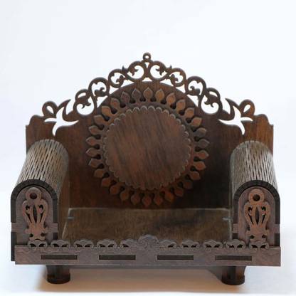 kirfiz Wooden Singhasan Temple for God, Laddu Gopal Singhasan for Pooja Mandir, Singhasan for Diwali, Durga Pooja, Navratri, Ganesh Chaturthi - MDF Wooden Engineered Wood Home Temple