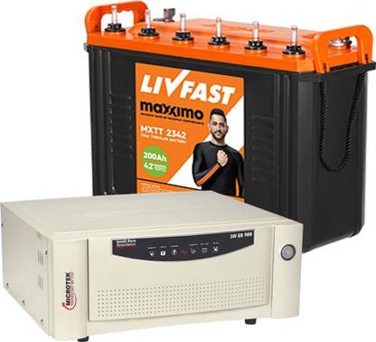 Livfast Maxximo MXTT 2342+MICROTEK SW 900 Tubular Inverter Battery