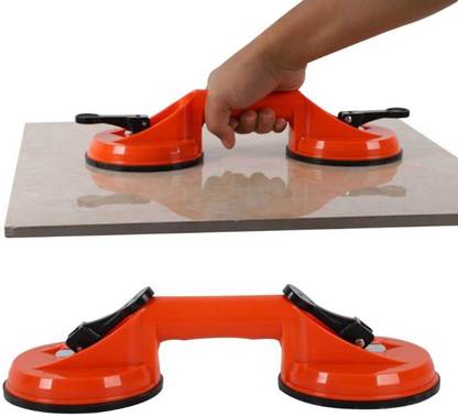 uptodatetools Glass Suction Cup Red Plastic Double-Head Glass Puller Tile Floor Extractor 11.5cm Double Suction Cup Lifting Tool Lever Tool Lever Tool