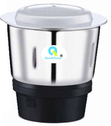 QemiQ Retail - Mixer grinder's "Chutney jar" for Preethi, Sumeet , Orient, Cello, Crompton, Jaipan, rico, morophy richards , croma, lifelong, Singer, Orpat, Ganga, Bajaj, Usha Etc..(400 ml capacity).. Mixer Juicer Jar