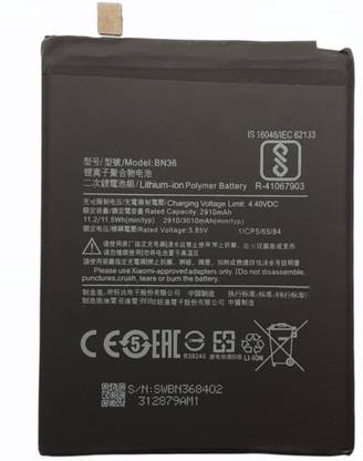 Full Mah Mobile Battery For  Xiaomi Mi A2 / Mi 6X BN36