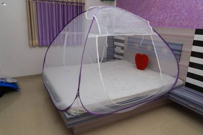 Amprar Polyester Adults Washable Mosquito Net, Polyester Foldable King Size Bed,Double Bed,Queen Size Bed with Free Mosquito Net